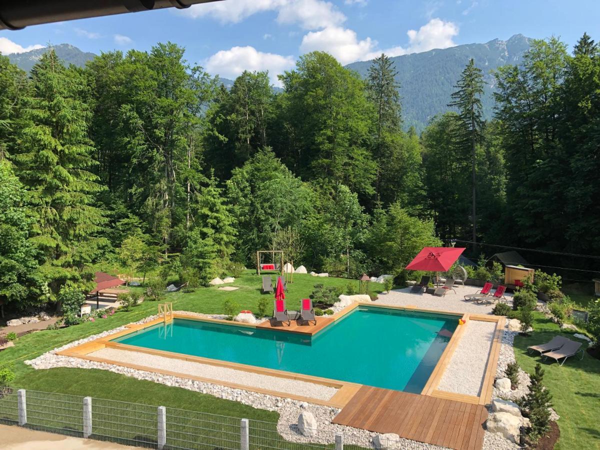 Bayern Resort Hotel - Adults Only - Mit Zugspitzblick - Eibsee-Naehe - Wellnessbereich - Naturpool Im Sommer Grainau Ngoại thất bức ảnh