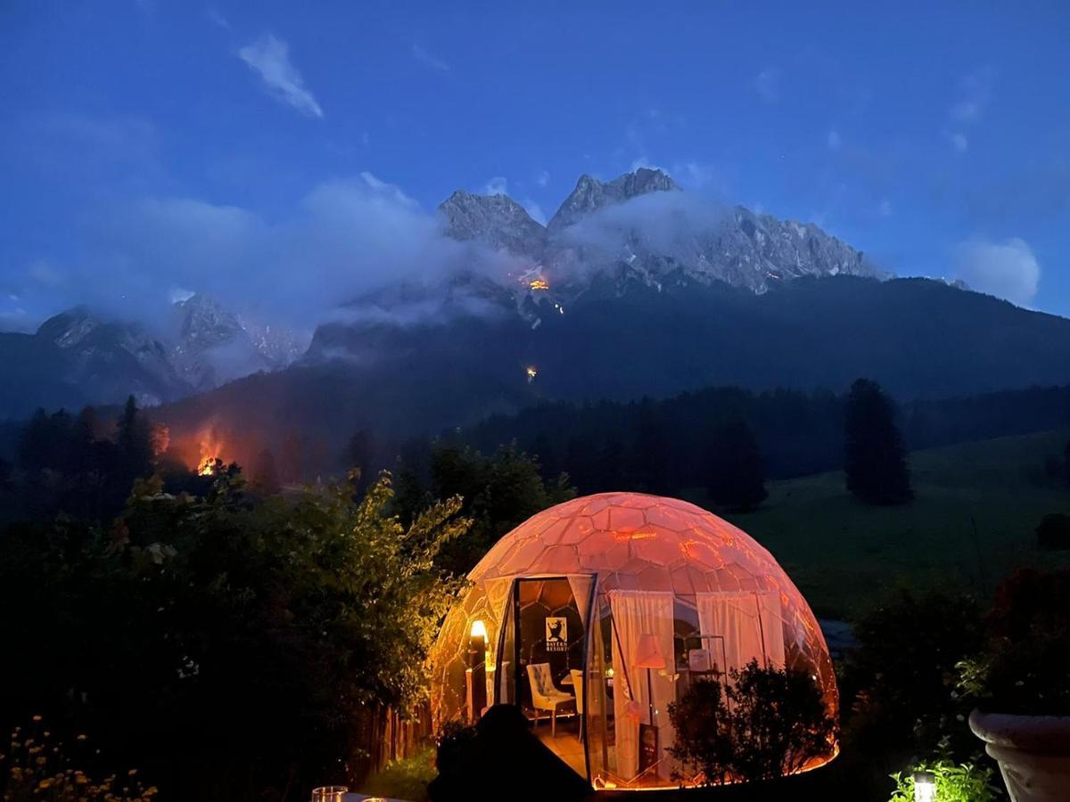 Bayern Resort Hotel - Adults Only - Mit Zugspitzblick - Eibsee-Naehe - Wellnessbereich - Naturpool Im Sommer Grainau Ngoại thất bức ảnh